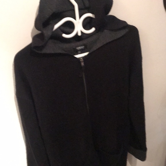 Jones Co New York Uber Soft full zip shall hoodie black with grey inner lining - Picture 1 of 9